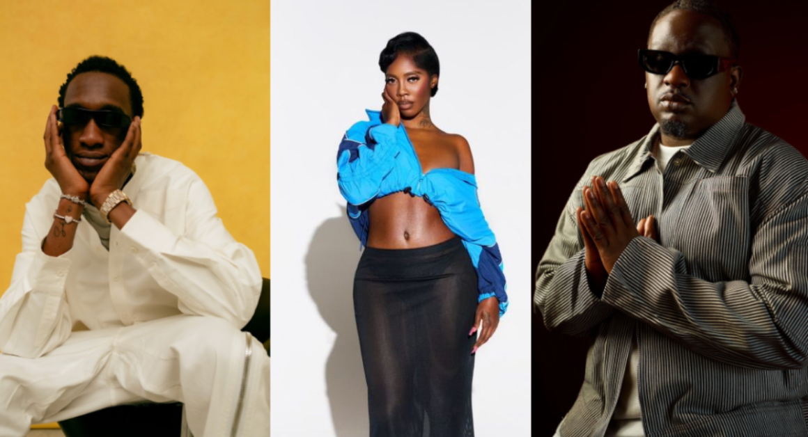 L-R (Mavo, Tiwa Savage, Wande Coal)